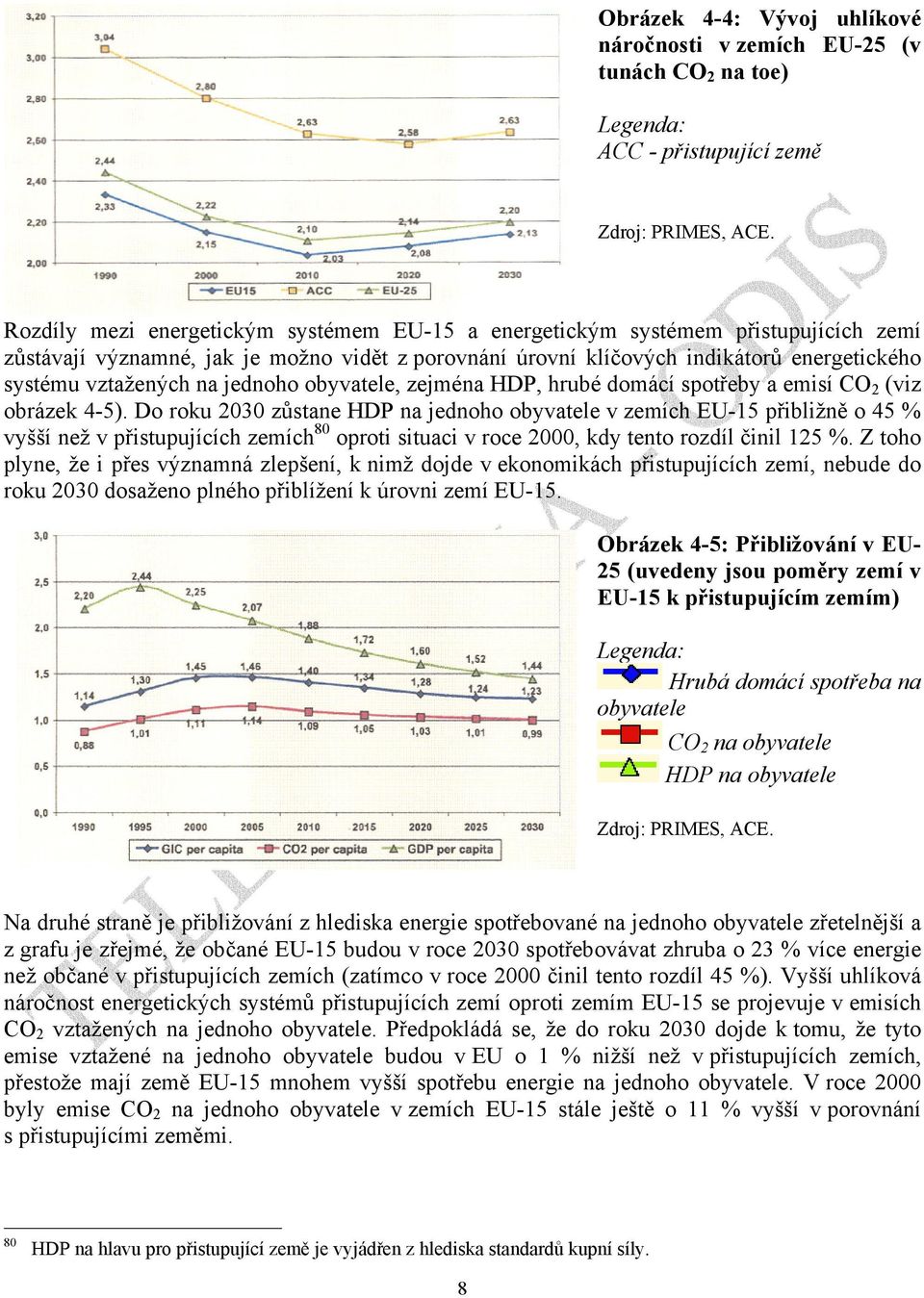 Do roku 2030 zůstane HDP na jednoho obyvatele v zemích EU-15 přibližně o 45 % vyšší než v přistupujících zemích 80 oproti situaci v roce 2000, kdy tento rozdíl činil 125 %.