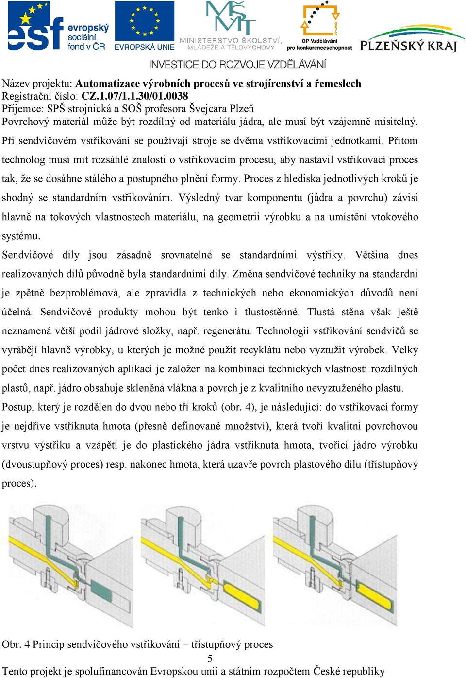 Proces z hlediska jednotlivých kroků je shodný se standardním vstřikováním.