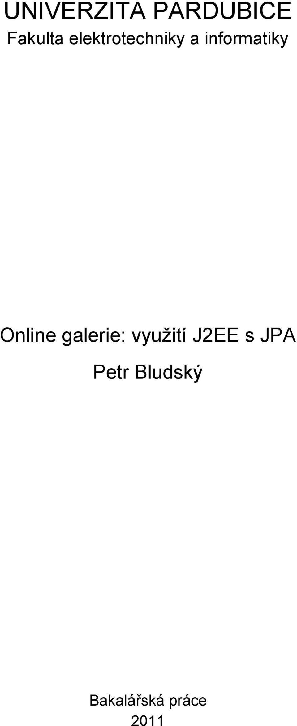 Online galerie: využití J2EE s