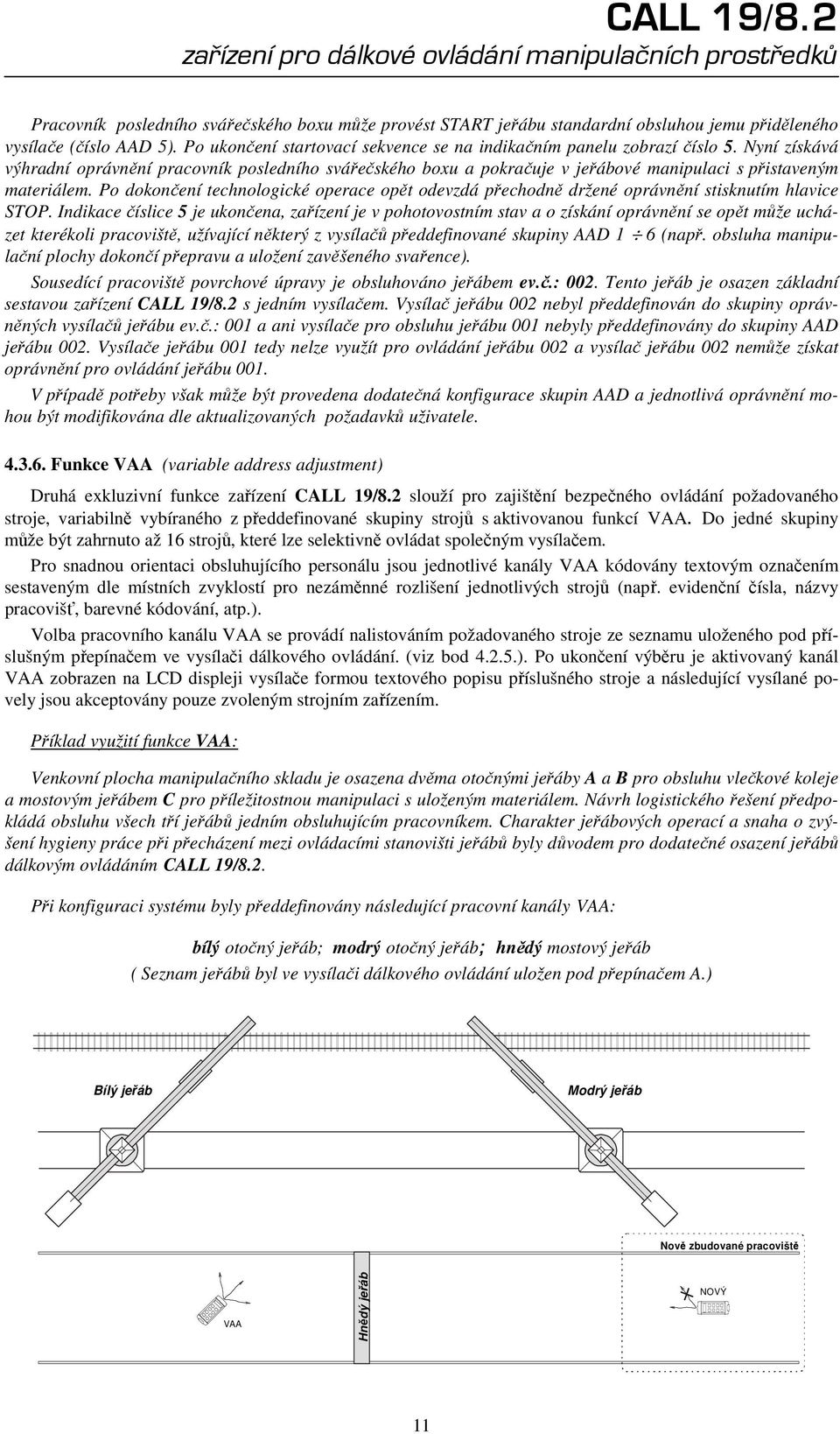 Po dokončení technologické operace opět odevzdá přechodně držené oprávnění stisknutím hlavice STOP.