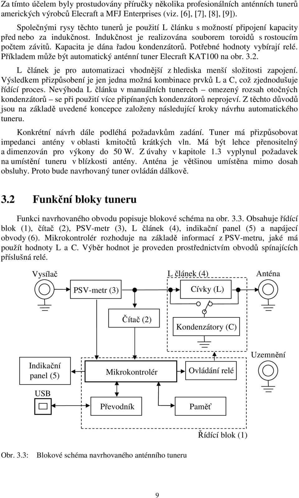 Kapacita je dána řadou kondenzátorů. Potřebné hodnoty vybírají relé. Příkladem může být automatický anténní tuner Elecraft KAT100 na obr. 3.2.