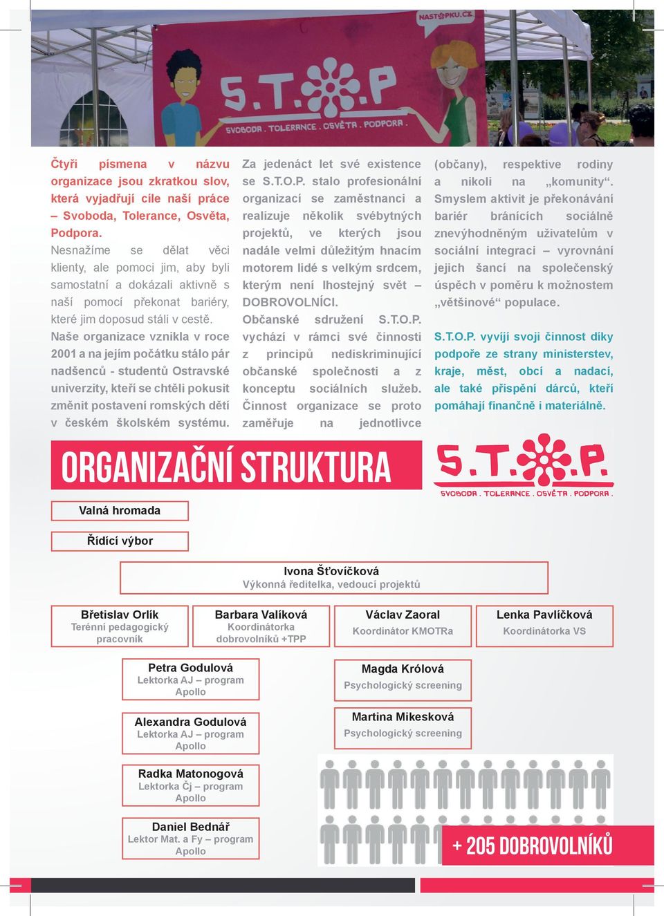 Naše organizace vznikla v roce 2001 a na jejím počátku stálo pár nadšenců - studentů Ostravské univerzity, kteří se chtěli pokusit změnit postavení romských dětí v českém školském systému.