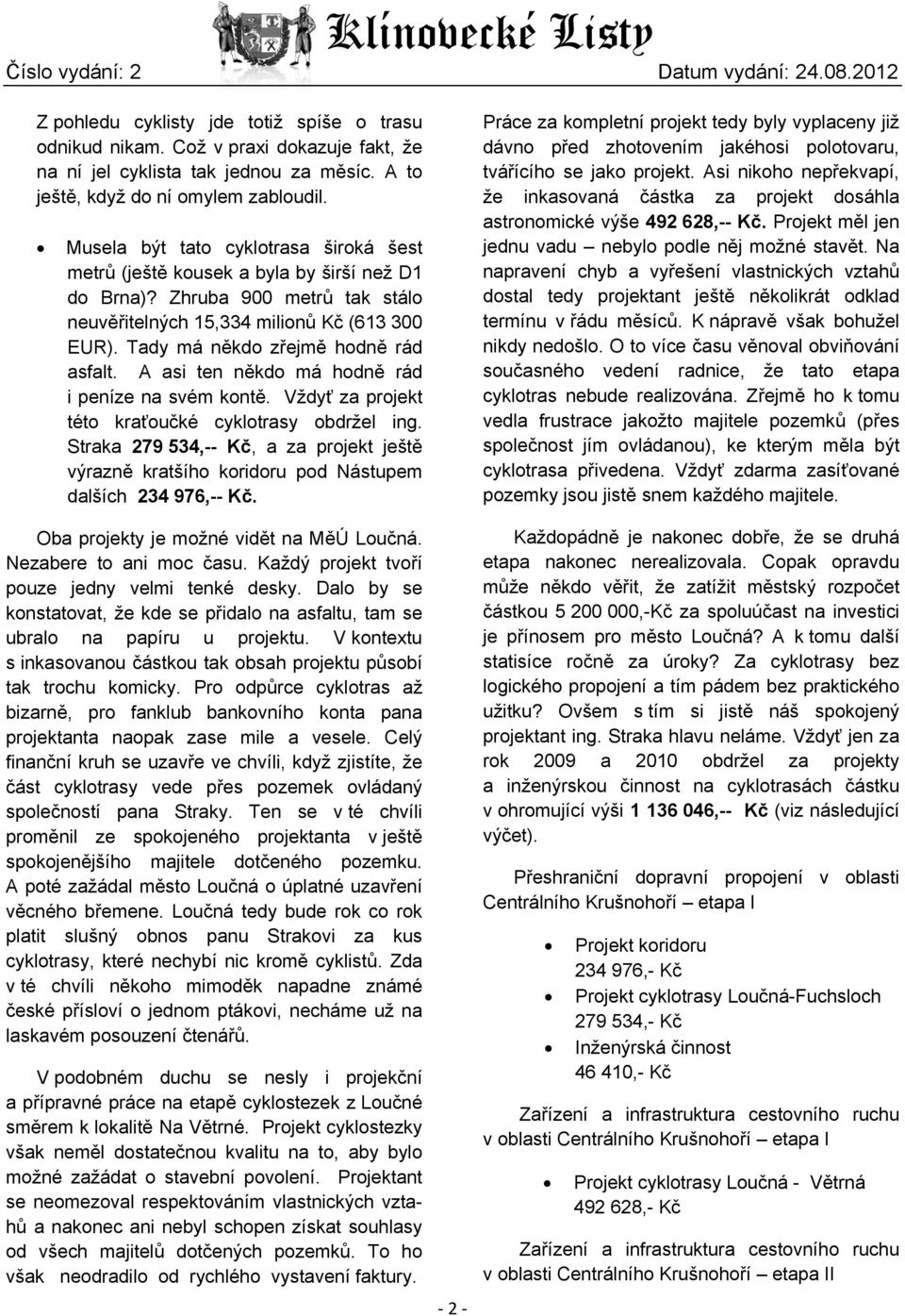 Tady má někdo zřejmě hodně rád asfalt. A asi ten někdo má hodně rád i peníze na svém kontě. Vždyť za projekt této kraťoučké cyklotrasy obdržel ing.
