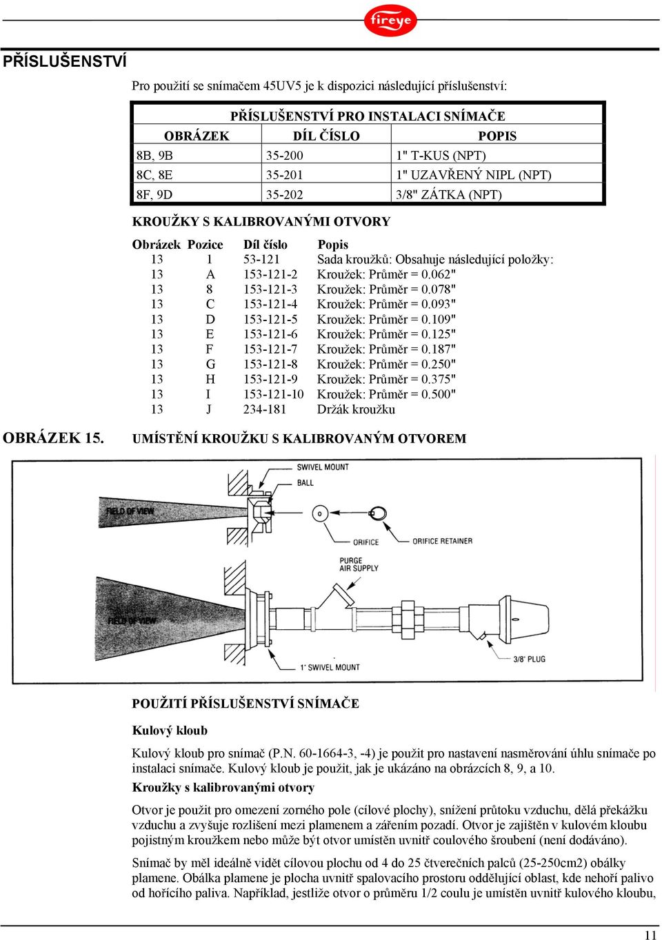 062" 13 8 153-121-3 Kroužek: Pr m r = 0.078" 13 C 153-121-4 Kroužek: Pr m r = 0.093" 13 D 153-121-5 Kroužek: Pr m r = 0.109" 13 E 153-121-6 Kroužek: Pr m r = 0.125" 13 F 153-121-7 Kroužek: Pr m r = 0.