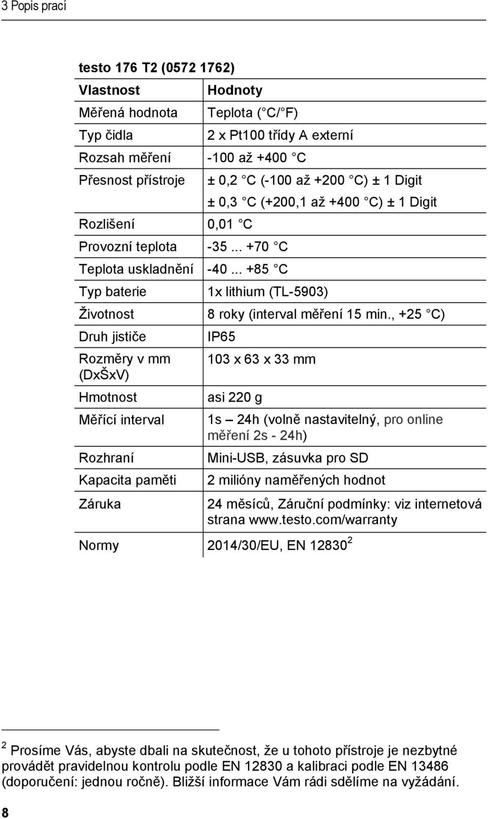 .. +85 C Typ baterie Životnost Druh jističe Rozměry v mm (DxŠxV) Hmotnost Měřící interval Rozhraní Kapacita paměti Záruka 1x lithium (TL-5903) 8 roky (interval měření 15 min.