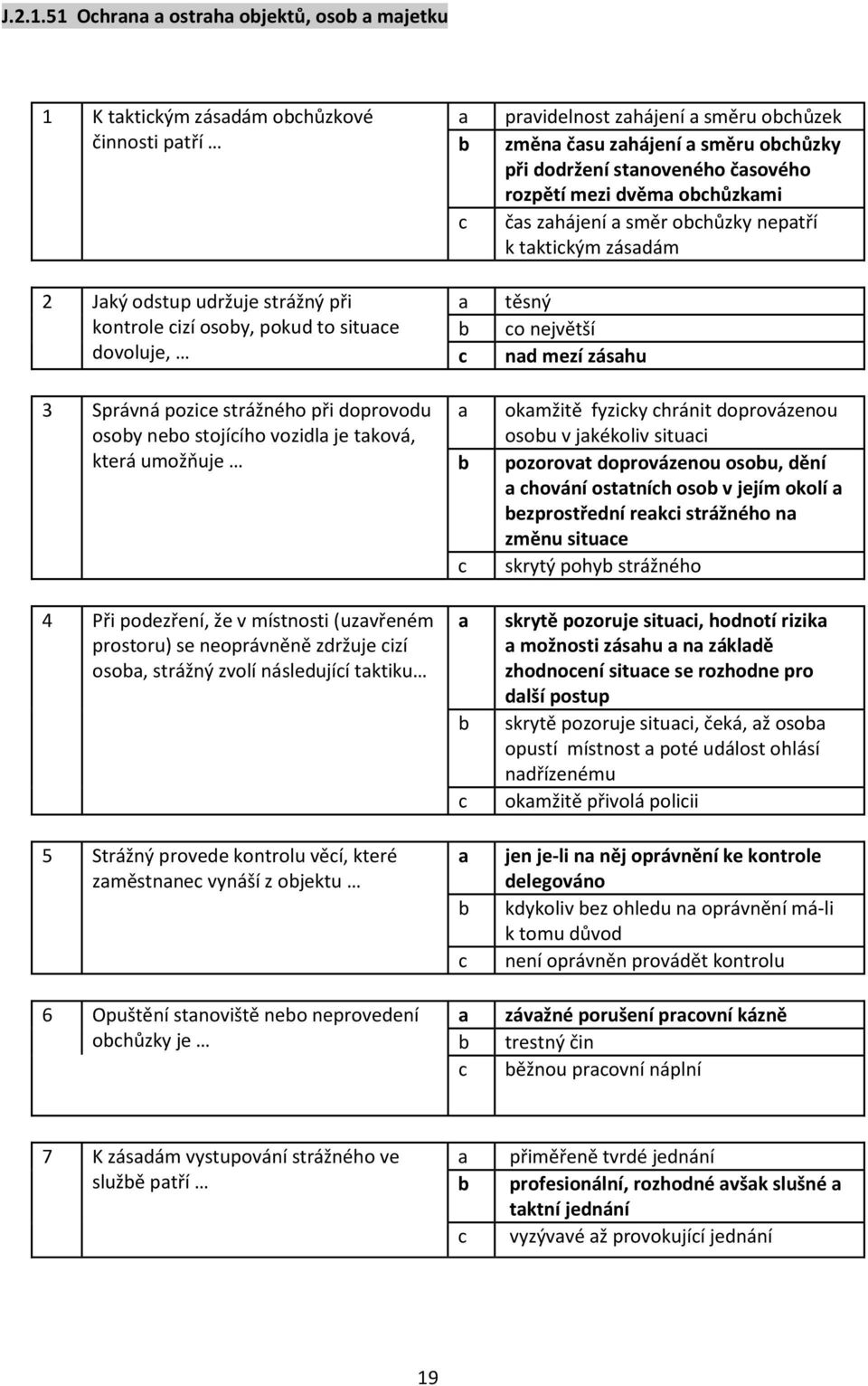 neo stojíího vozidl je tková, která umožňuje 4 Při podezření, že v místnosti (uzvřeném prostoru) se neoprávněně zdržuje izí oso, strážný zvolí následujíí tktiku 5 Strážný provede kontrolu věí, které