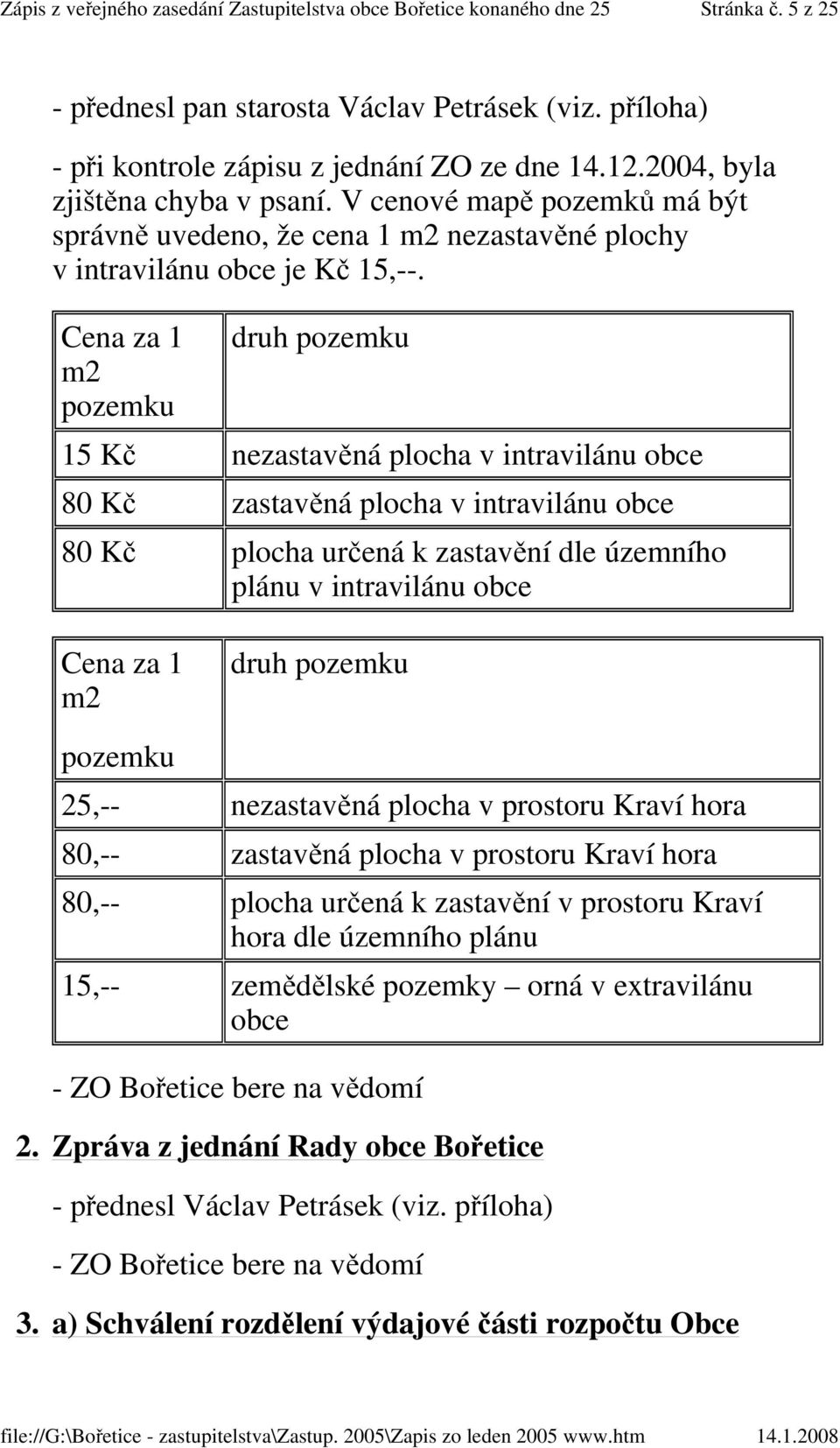 Cena za 1 m2 pozemku druh pozemku 15 Kč nezastavěná plocha v intravilánu obce 80 Kč zastavěná plocha v intravilánu obce 80 Kč plocha určená k zastavění dle územního plánu v intravilánu obce Cena za 1