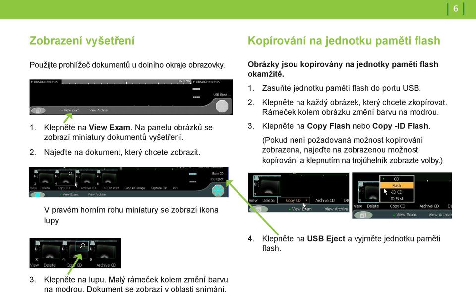 Klepněte na každý obrázek, který chcete zkopírovat. Rámeček kolem obrázku změní barvu na modrou. 3. Klepněte na Copy Flash nebo Copy -ID Flash.