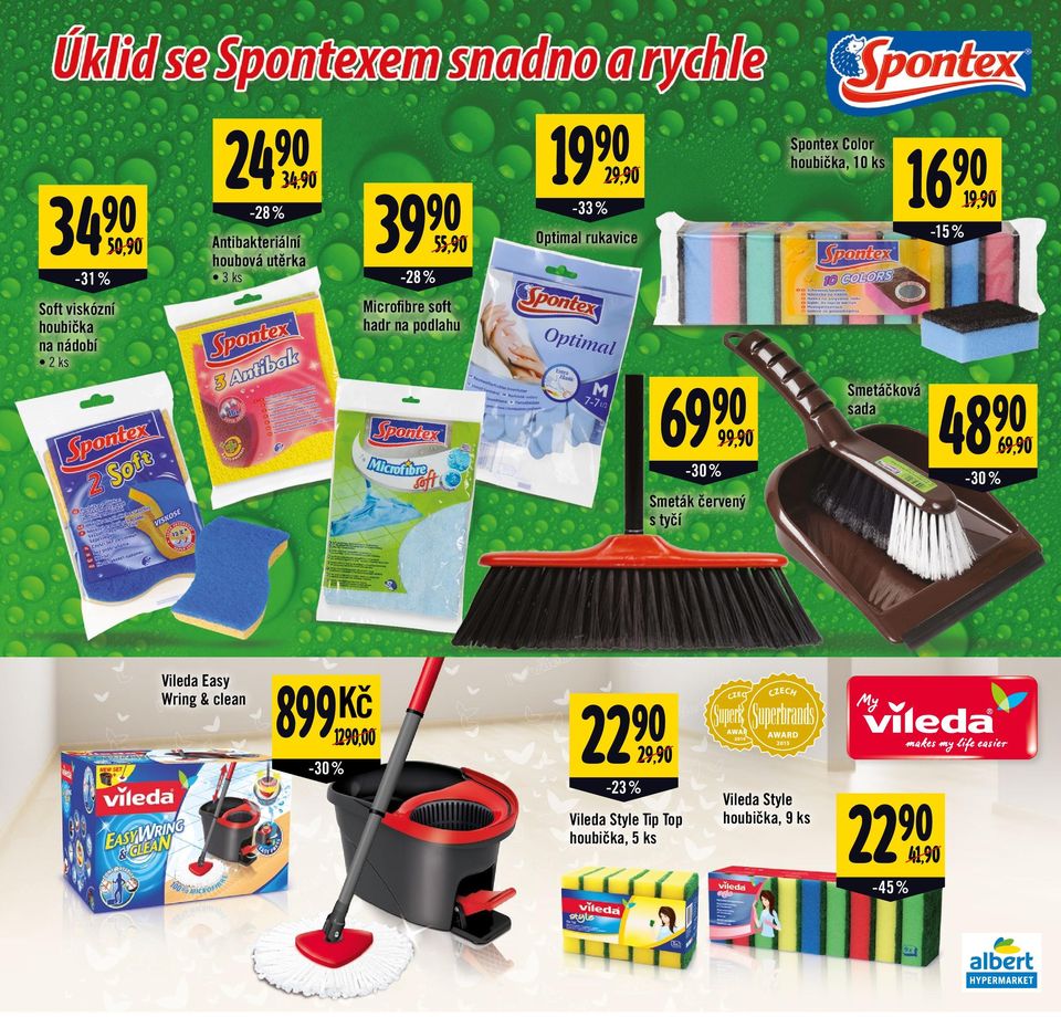 Smetáčková sada -30 % 48 69, -30 % Smeták červený s tyčí Vileda Easy Wring & clean 899Kč 12,00-30 % 22 29, -23 %