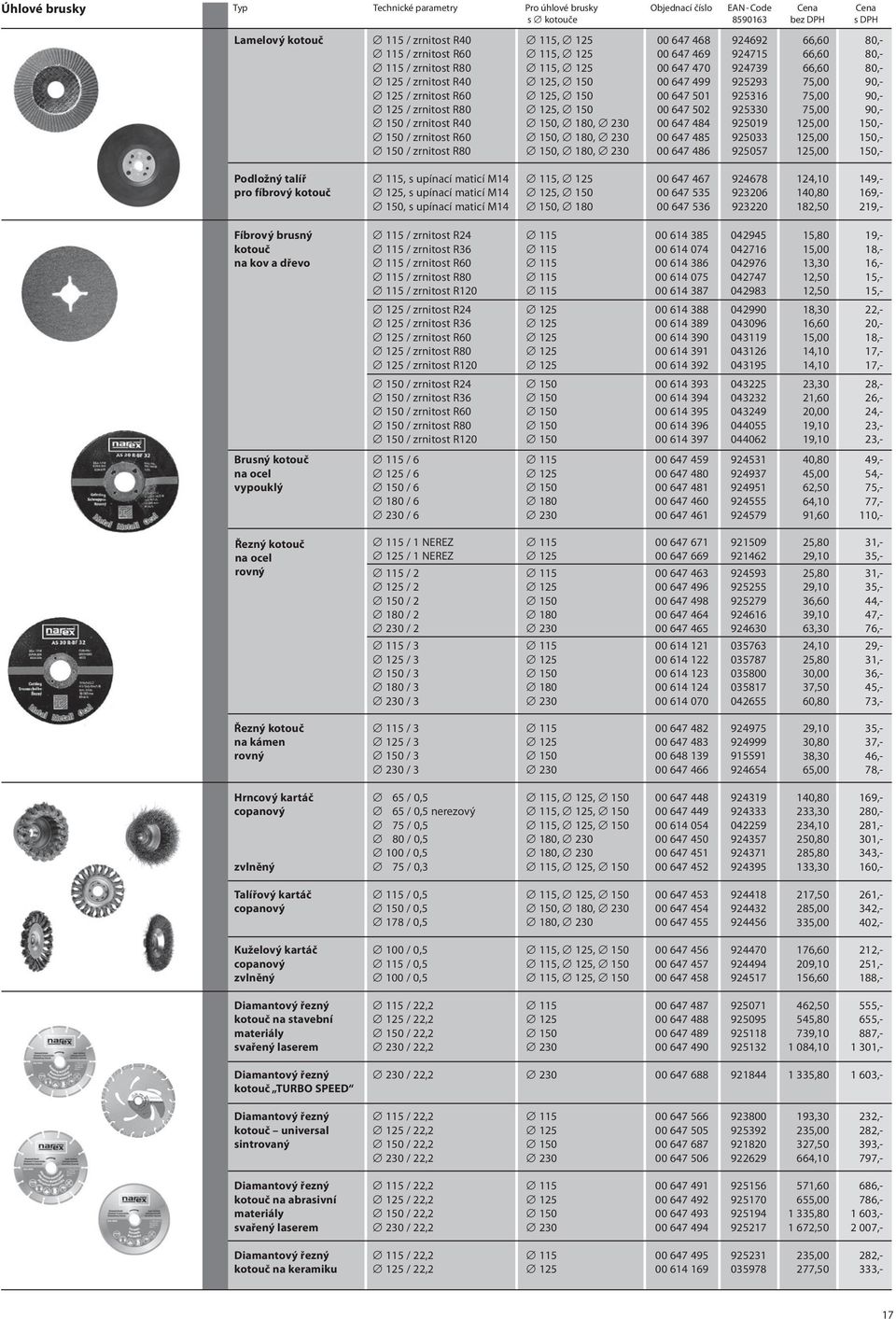 90,- 125 / zrnitost R80 125, 150 00 647 502 925330 75,00 90,- 150 / zrnitost R40 150, 180, 230 00 647 484 925019 125,00 150,- 150 / zrnitost R60 150, 180, 230 00 647 485 925033 125,00 150,- 150 /