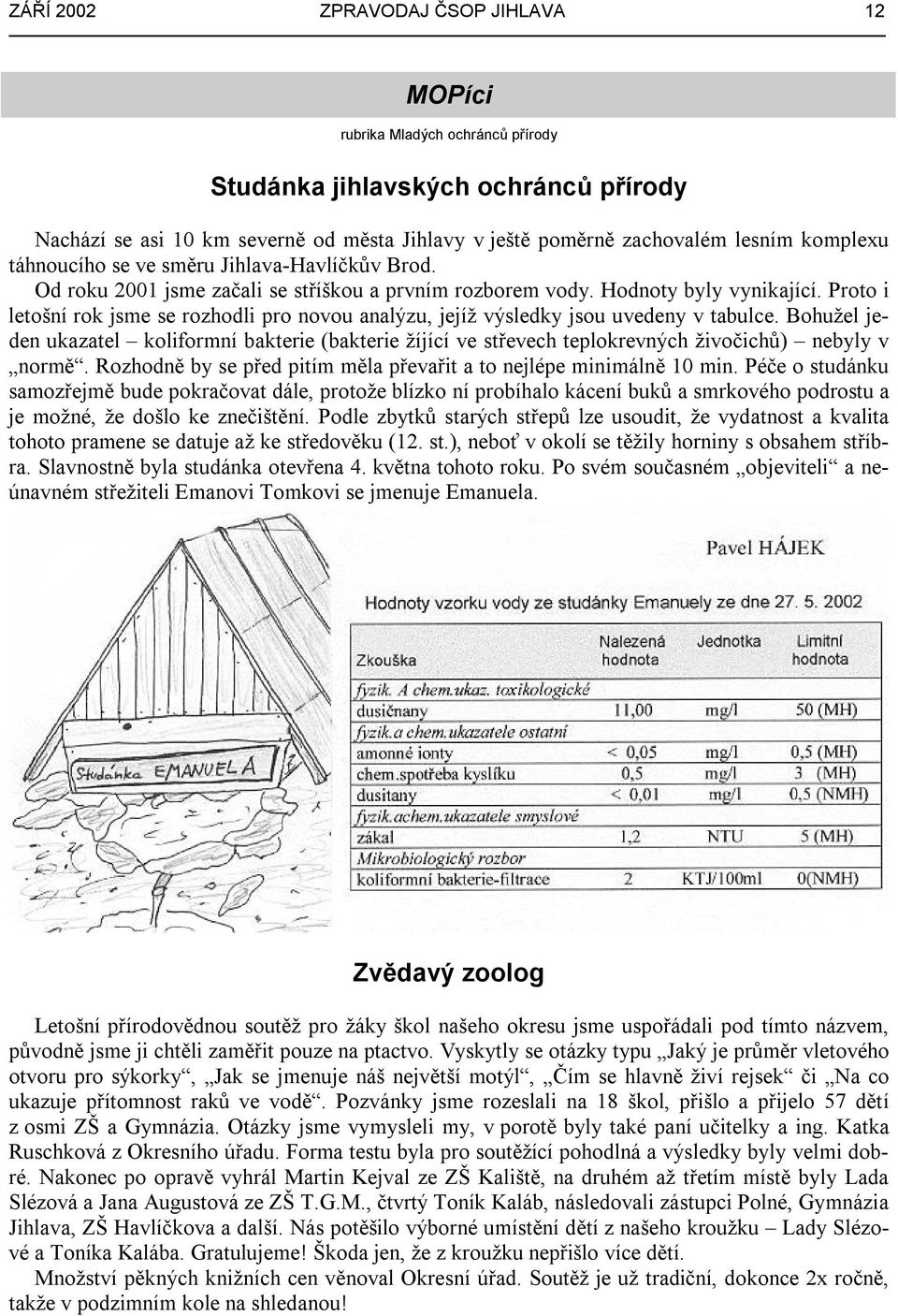 Proto i letošní rok jsme se rozhodli pro novou analýzu, jejíž výsledky jsou uvedeny v tabulce.