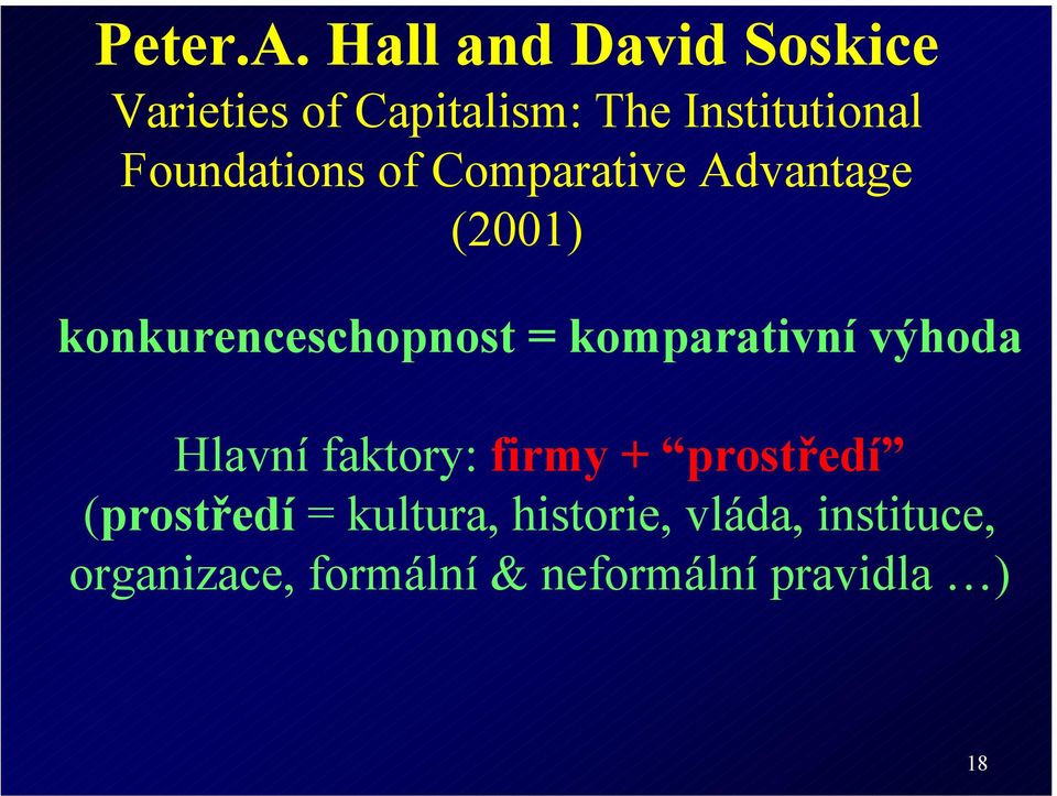 Foundations of Comparative Advantage (2001) konkurenceschopnost =