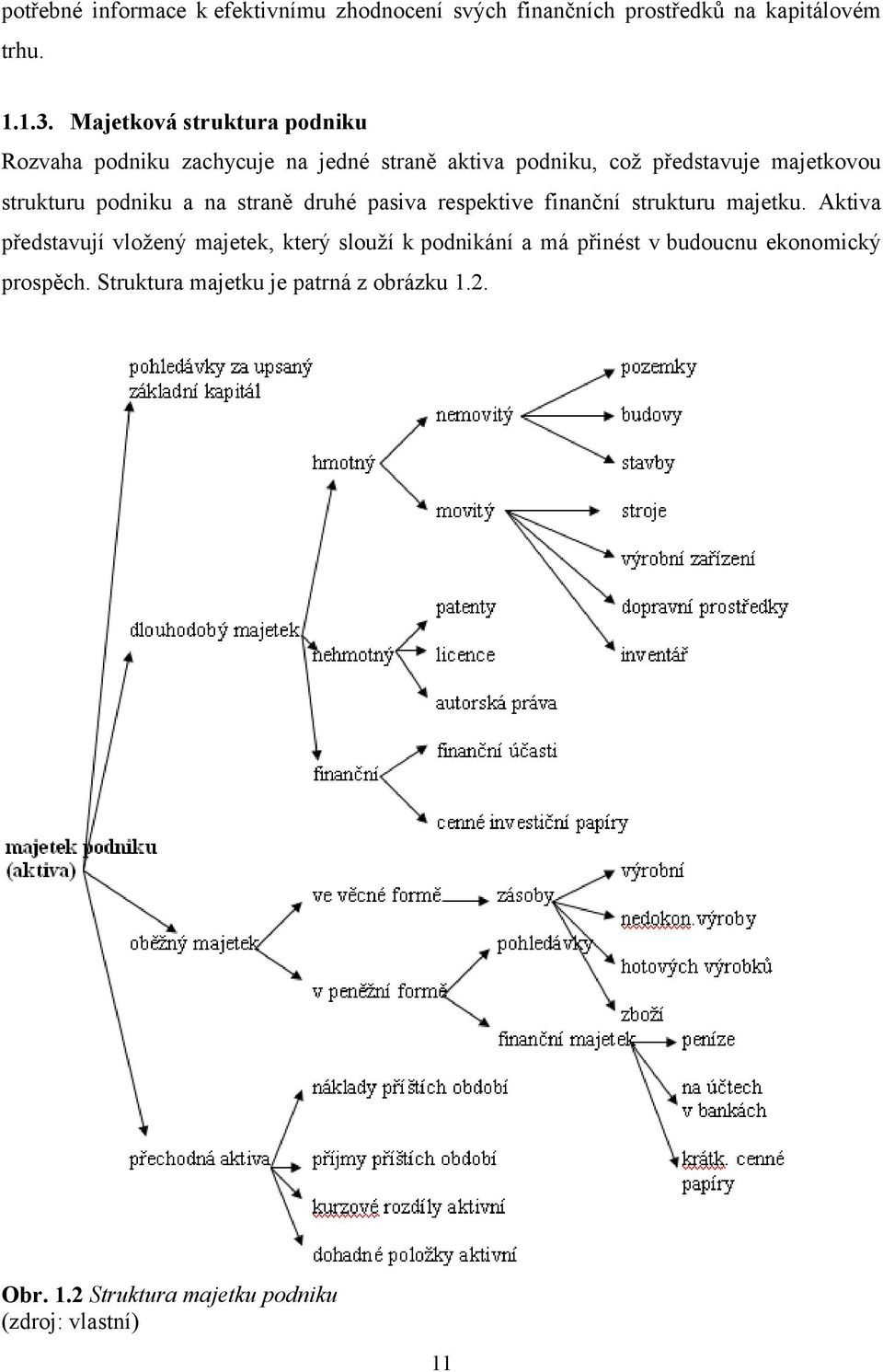 podniku a na straně druhé pasiva respektive finanční strukturu majetku.