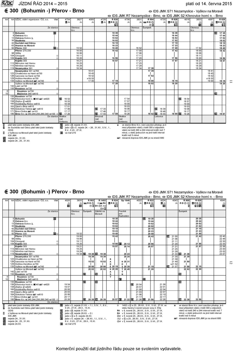 Moravě 16 23 17 23 18 23 92 Přerov 330 15 52 16 40 16 52 17 40 17 52 18 40 Přerov 270,330 16 00 16 42 17 00 17 42 18 00 18 42 98 Věžky 16 06 17 06 18 06 104 Chropyně 16 11 17 11 18 11 109 Kojetín 303