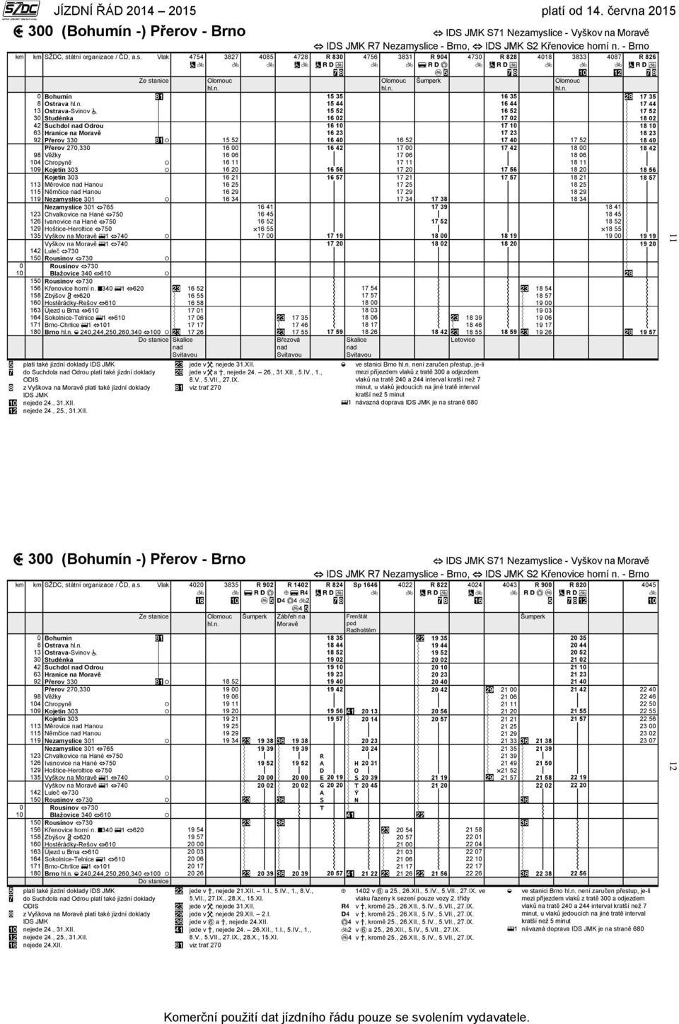 Moravě 16 23 17 23 18 23 92 Přerov 330 15 52 16 40 16 52 17 40 17 52 18 40 Přerov 270,330 16 00 16 42 17 00 17 42 18 00 18 42 98 Věžky 16 06 17 06 18 06 104 Chropyně 16 11 17 11 18 11 109 Kojetín 303