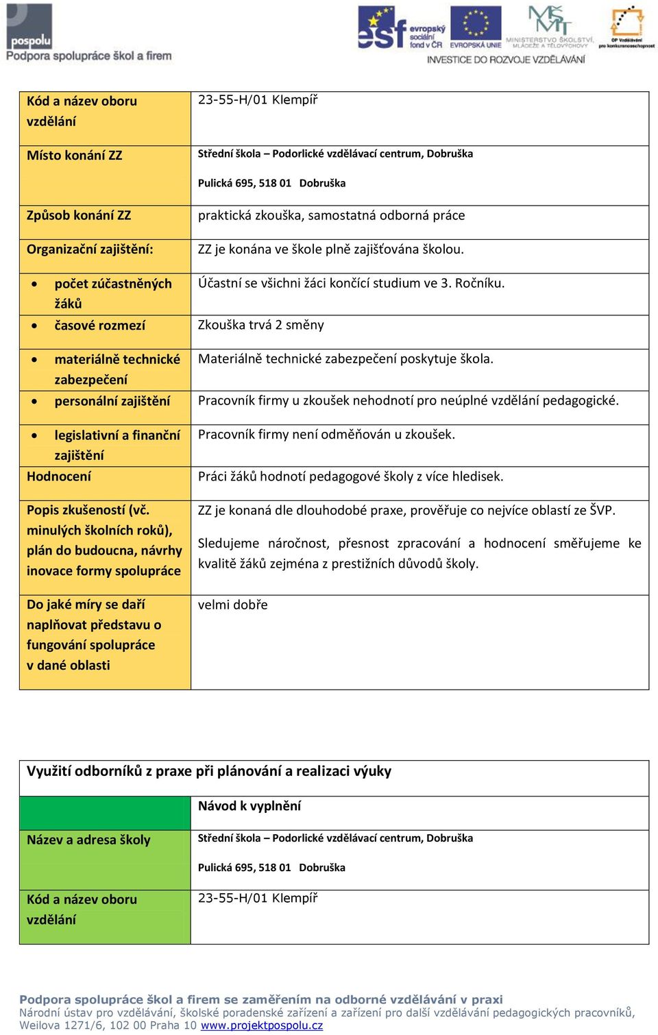 personální Pracovník firmy u zkoušek nehodnotí pro neúplné pedagogické. minulých školních roků), Pracovník firmy není odměňován u zkoušek.