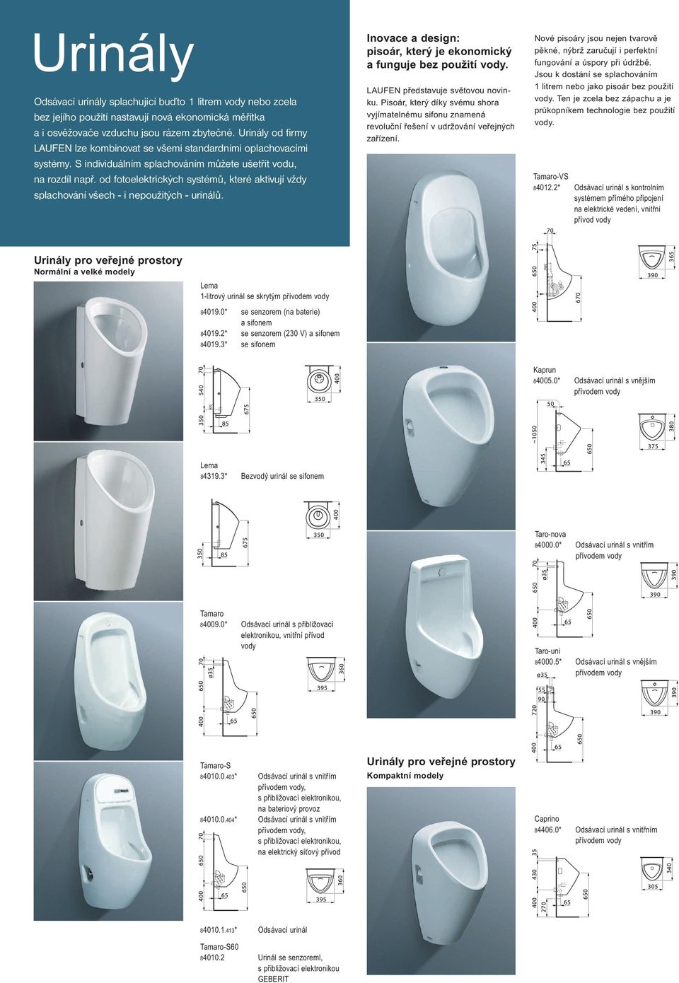 od fotoelektrických systémů, které aktivují vždy splachování všech - i nepoužitých - urinálů. Inovace a design: pisoár, který je ekonomický a funguje bez použití vody.