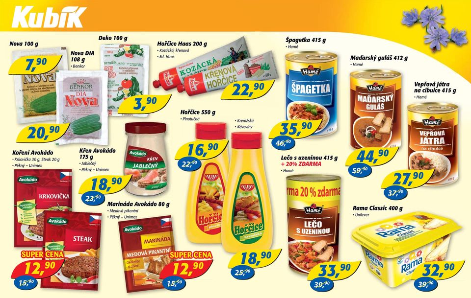 Pěkný Unimex 18, 90 23, 90 3, 90 22, 90 Marináda Avokádo 80 g Medová pikantní Pěkný Unimex Hořčice 550 g Plnotučná 16, 90 22, 90 Kremžská