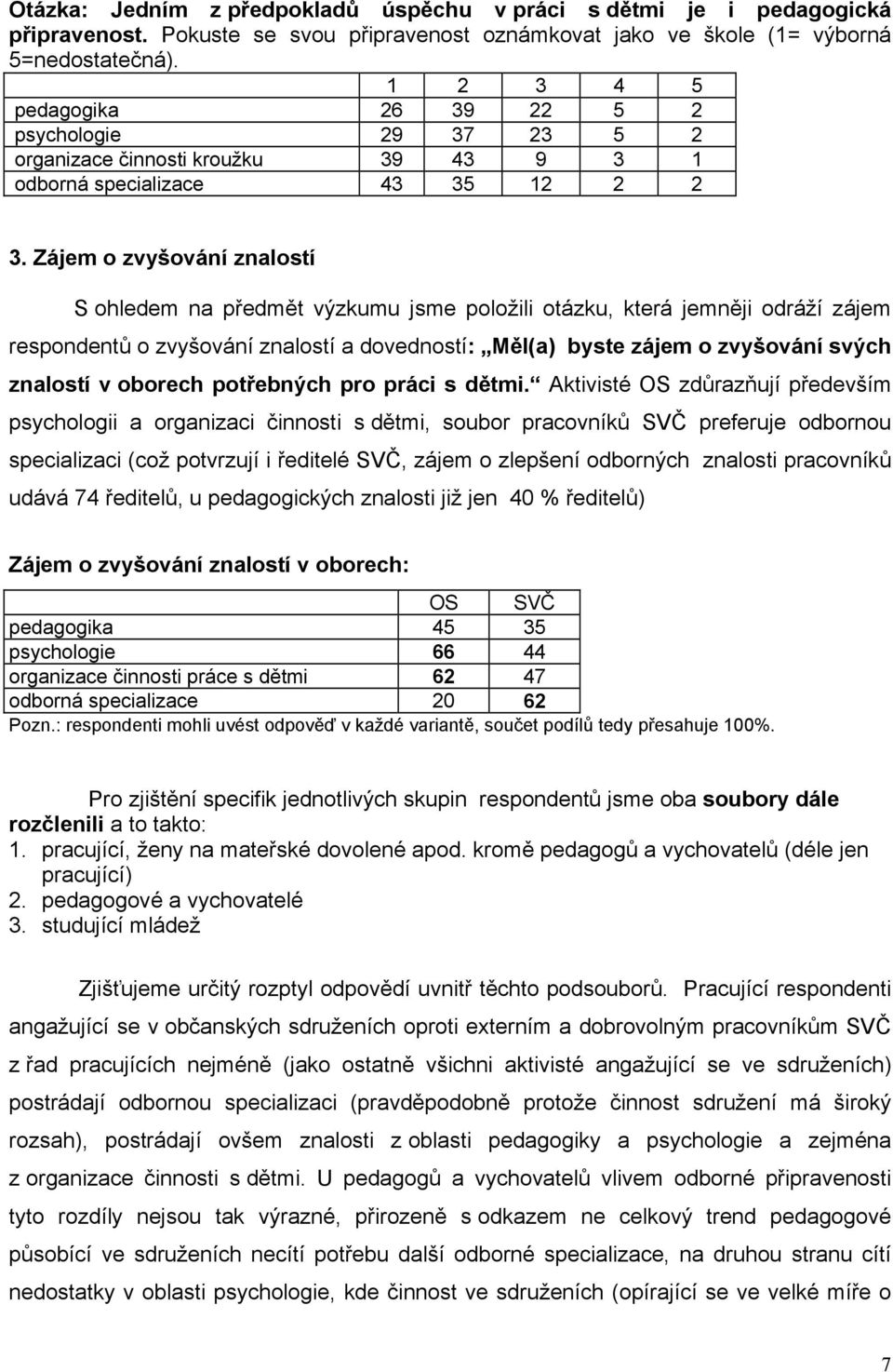 Zájem o zvyšování znalostí S ohledem na předmět výzkumu jsme položili otázku, která jemněji odráží zájem respondentů o zvyšování znalostí a dovedností: Měl(a) byste zájem o zvyšování svých znalostí v