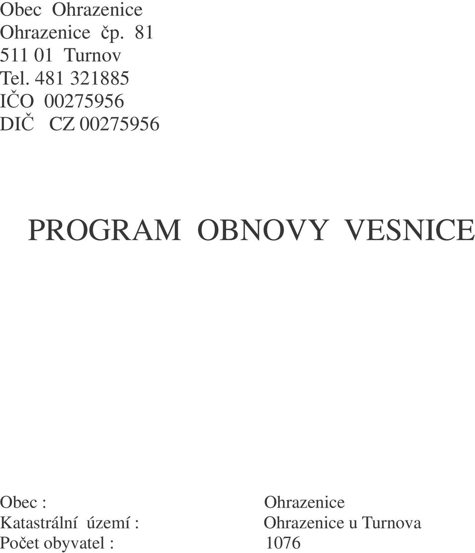 481 321885 IO 00275956 DI CZ 00275956 PROGRAM