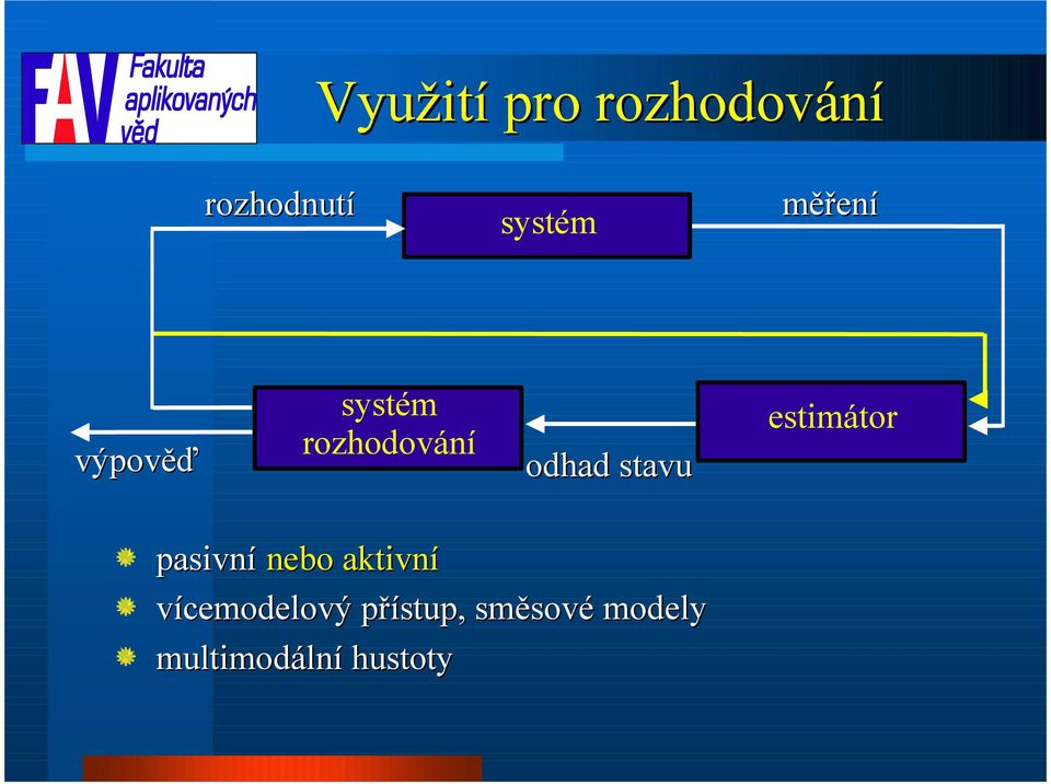 estimátor pasivní nebo aktivní vícemodelový