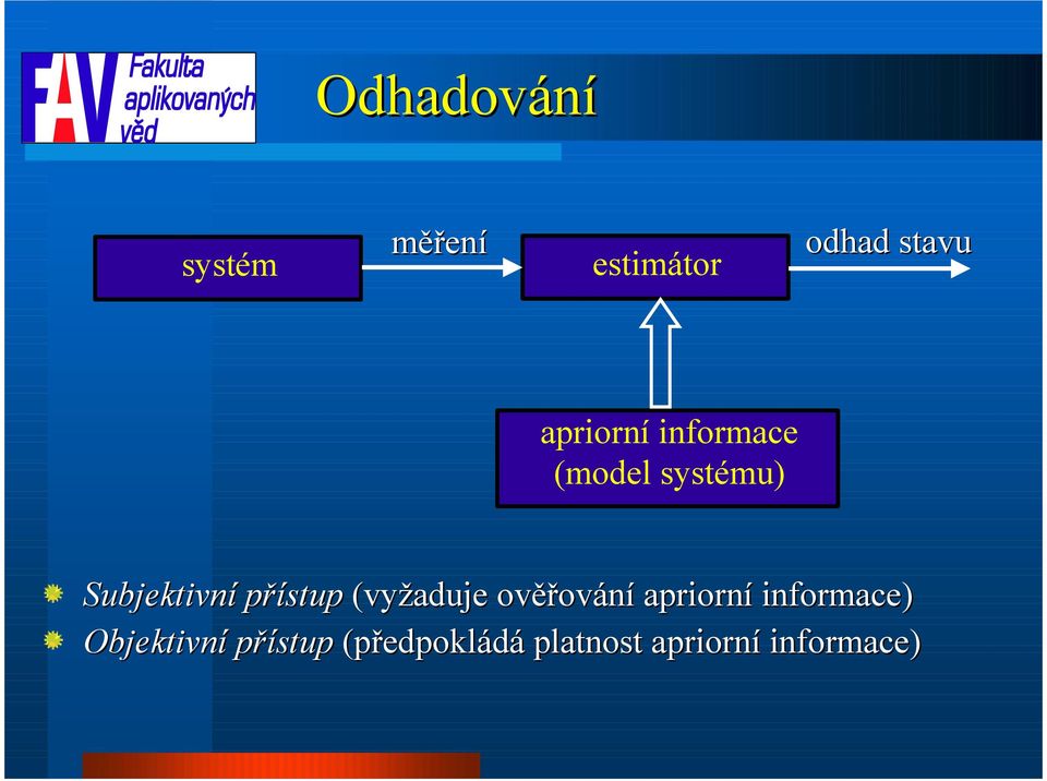 přístup (vyžaduje ověř ěřování apriorní informace)