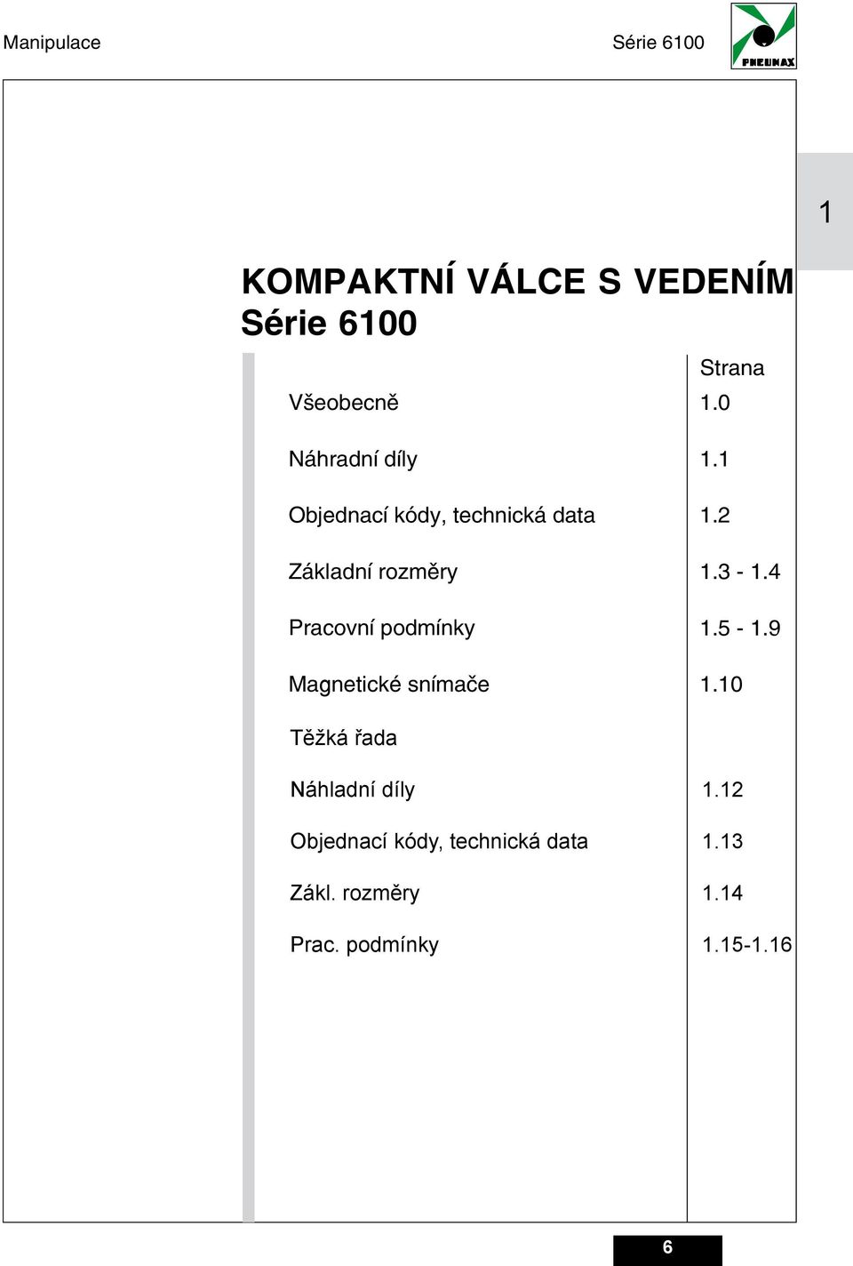 0 Náhradní díly Objednací kódy, technická data Základní rozměry