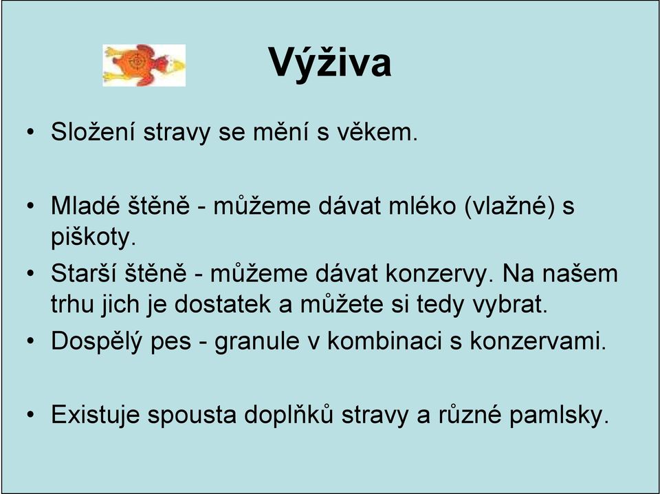 Starší štěně - můžeme dávat konzervy.