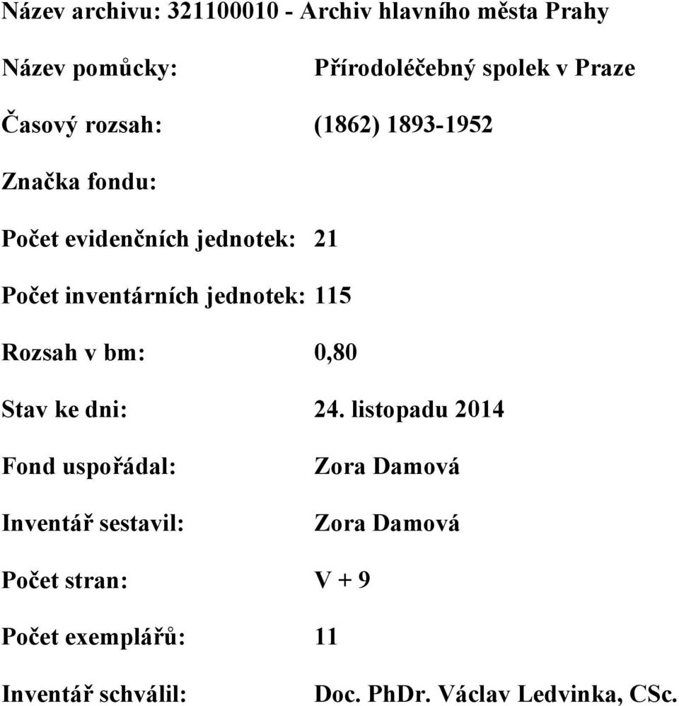 115 Rozsah v bm: 0,80 Stav ke dni: 24.