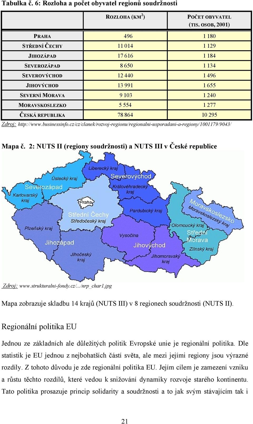 1 277 ČESKÁ REPUBLIKA 78 864 10 295 Zdroj: http://www.businessinfo.cz/cz/clanek/rozvoj-regionu/regionalni-usporadani-a-regiony/1001179/9043/ Mapa č.