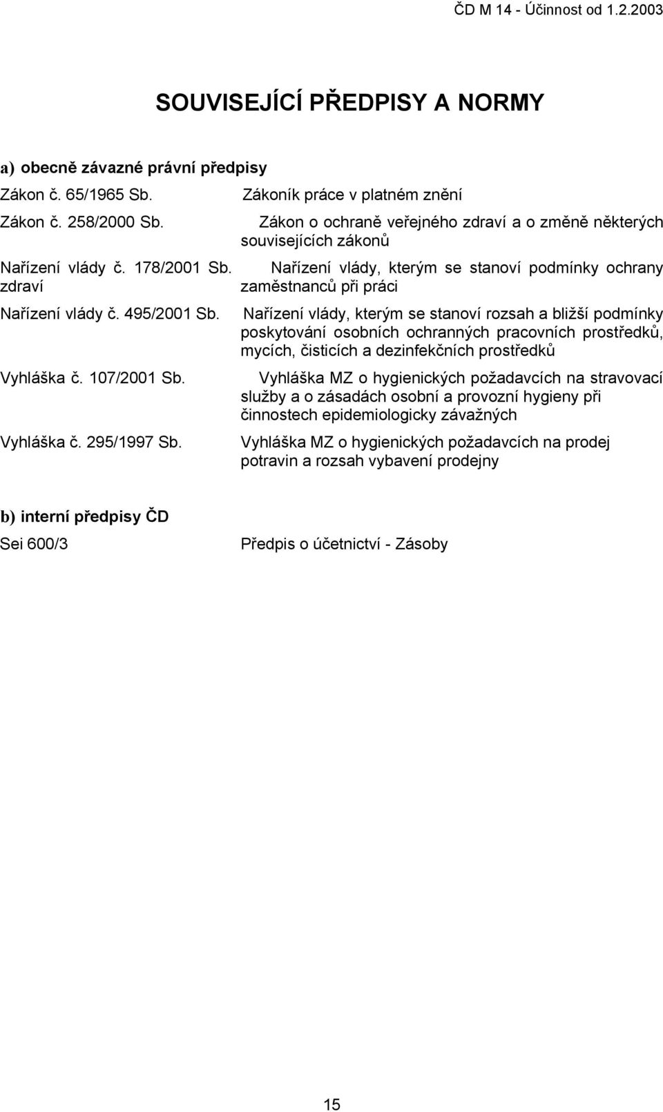 Nařízení vlády, kterým se stanoví podmínky ochrany zdraví zaměstnanců při práci Nařízení vlády č. 495/2001 Sb.