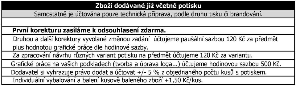 První korekturu zasíláme k odsouhlasení zdarma.