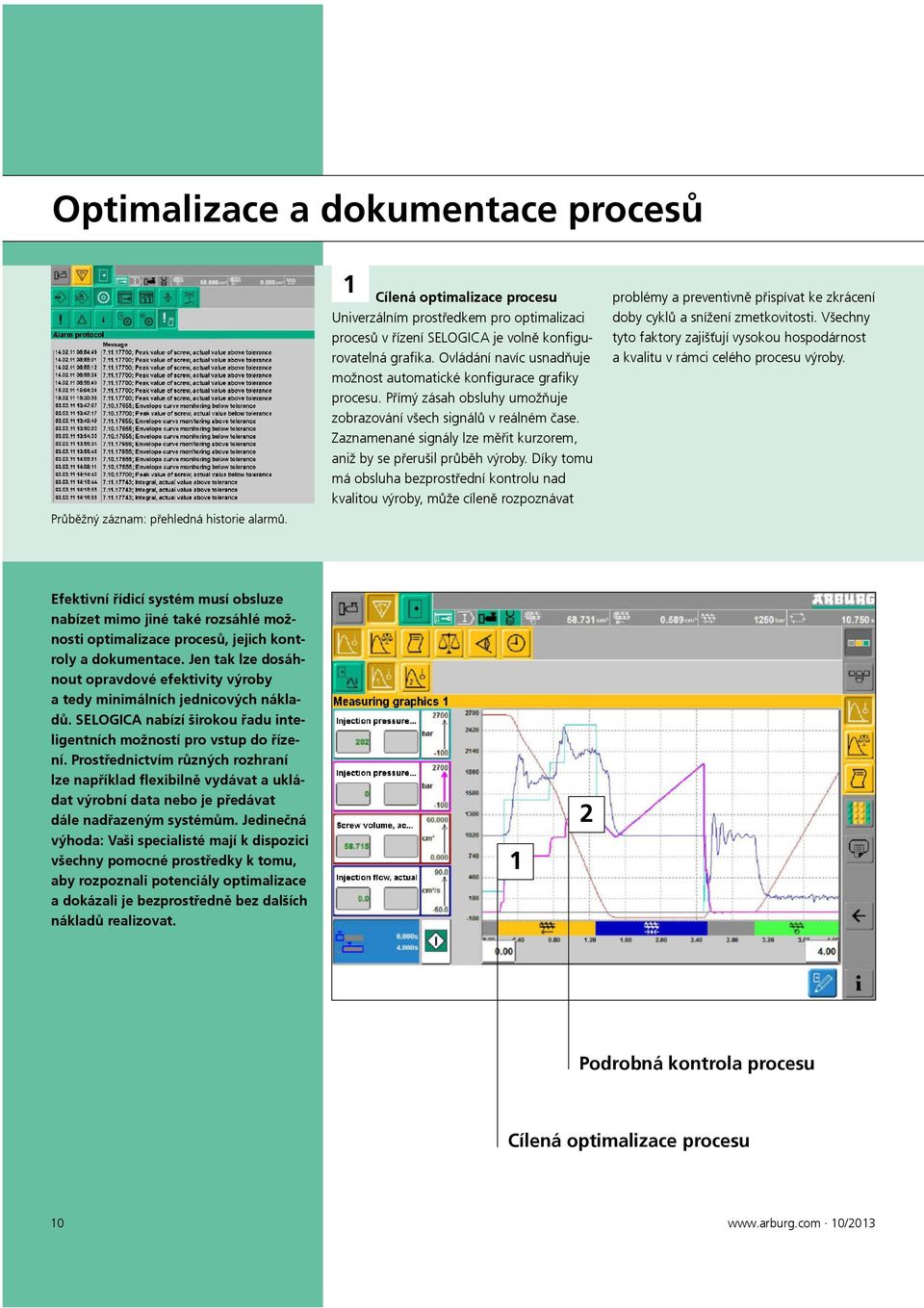 Ovládání navíc usnadňuje možnost automatické konfigurace grafiky procesu. Přímý zásah obsluhy umožňuje zobrazování všech signálů v reálném čase.