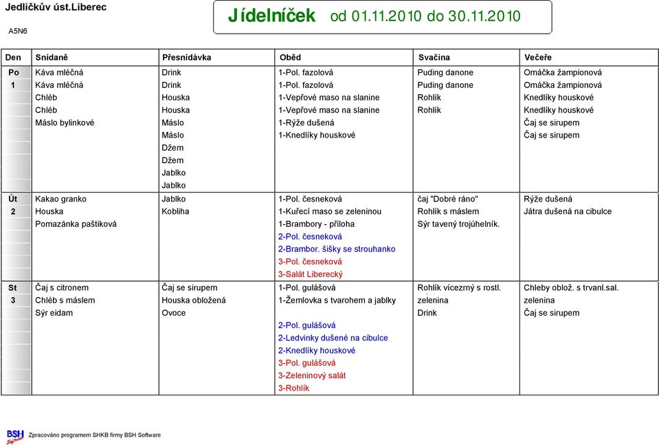 dušená Máslo 1-Knedlíky houskové Džem Džem Jablko Jablko Út Kakao granko Jablko 1-Pol.