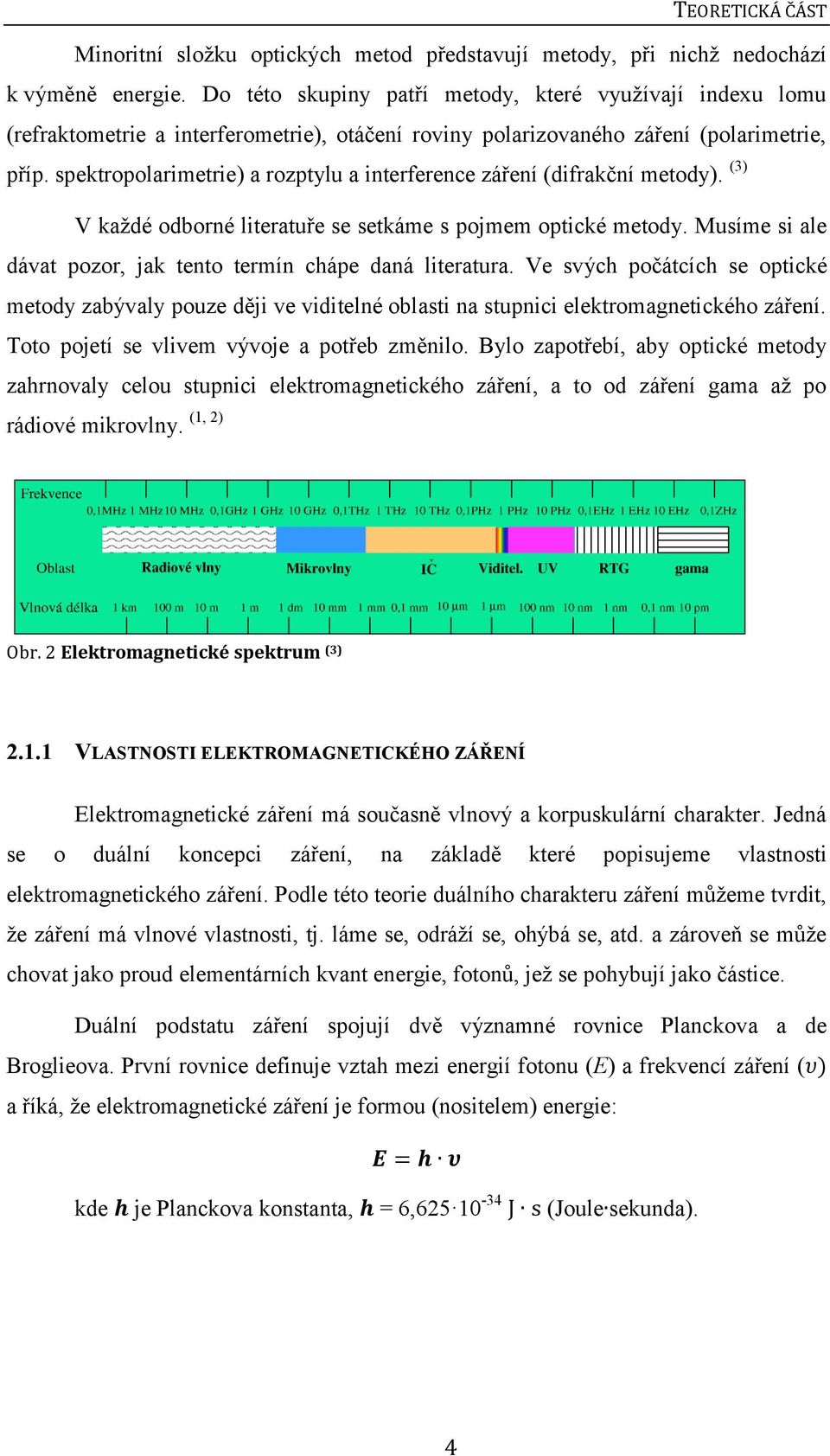 spektropolarimetrie) a rozptylu a interference záření (difrakční metody). (3) V kaţdé odborné literatuře se setkáme s pojmem optické metody.