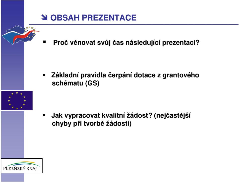 Základní pravidla čerpání dotace z grantového