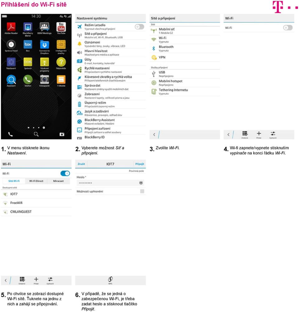 Po chvilce se zobrazí dostupné Wi-Fi sítě.