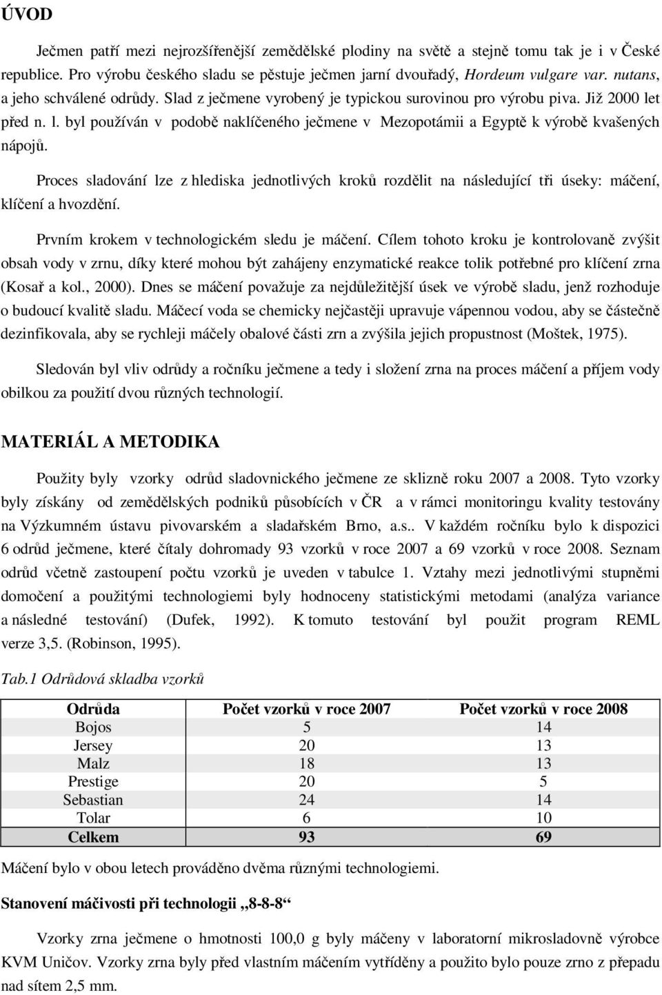 Proces sladování lze z hlediska jednotlivých kroků rozdělit na následující tři úseky: máčení, klíčení a hvozdění. Prvním krokem v technologickém sledu je máčení.