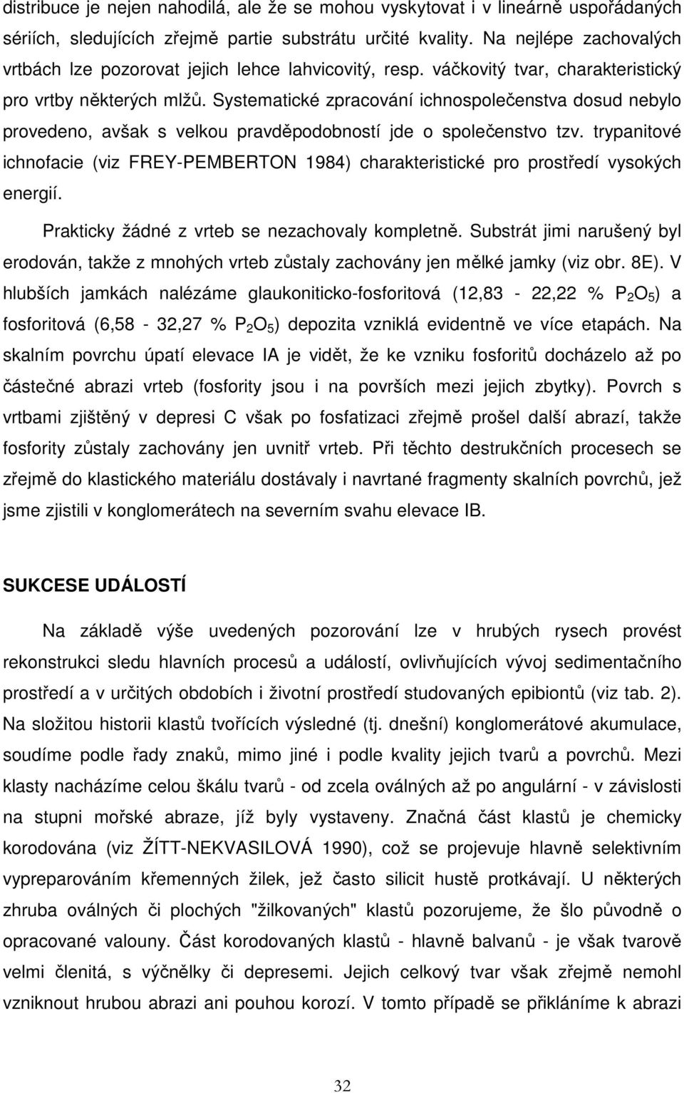 Systematické zpracování ichnospolečenstva dosud nebylo provedeno, avšak s velkou pravděpodobností jde o společenstvo tzv.