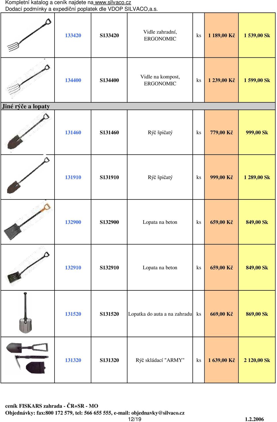 Sk 132900 S132900 Lopata na beton 659,00 Kč 849,00 Sk 132910 S132910 Lopata na beton 659,00 Kč 849,00 Sk 131520 S131520