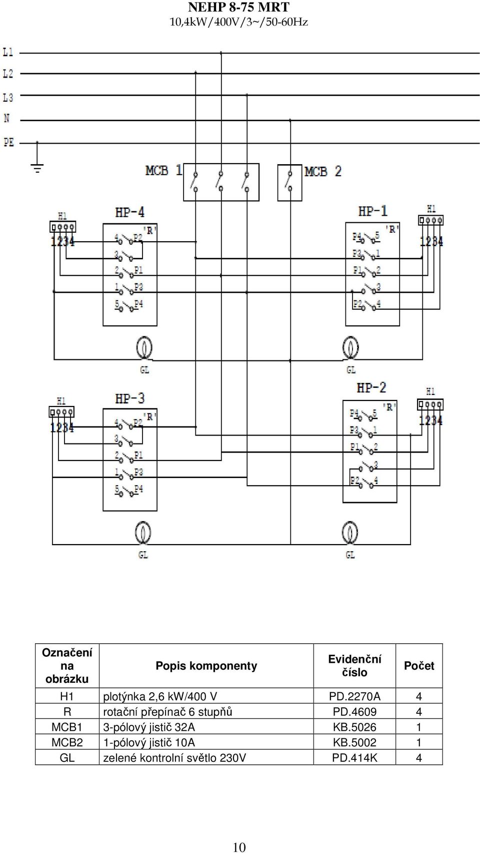 2270A 4 R rotační přepínač 6 stupňů PD.