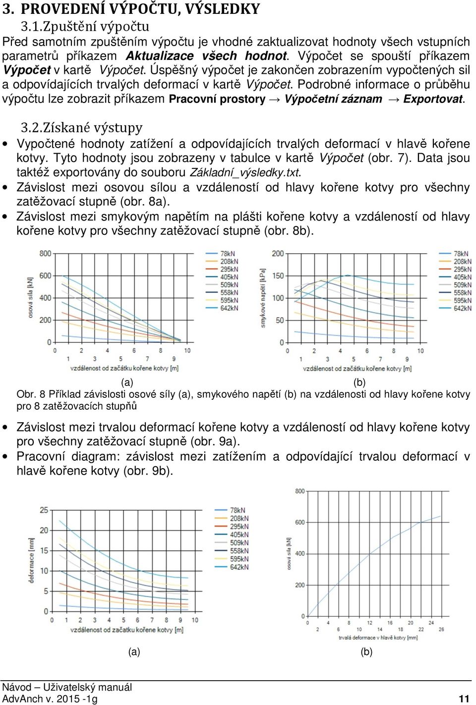 Podrobné informace o průběhu výpočtu lze zobrazit příkazem Pracovní prostory Výpočetní záznam Exportovat. 3.2.