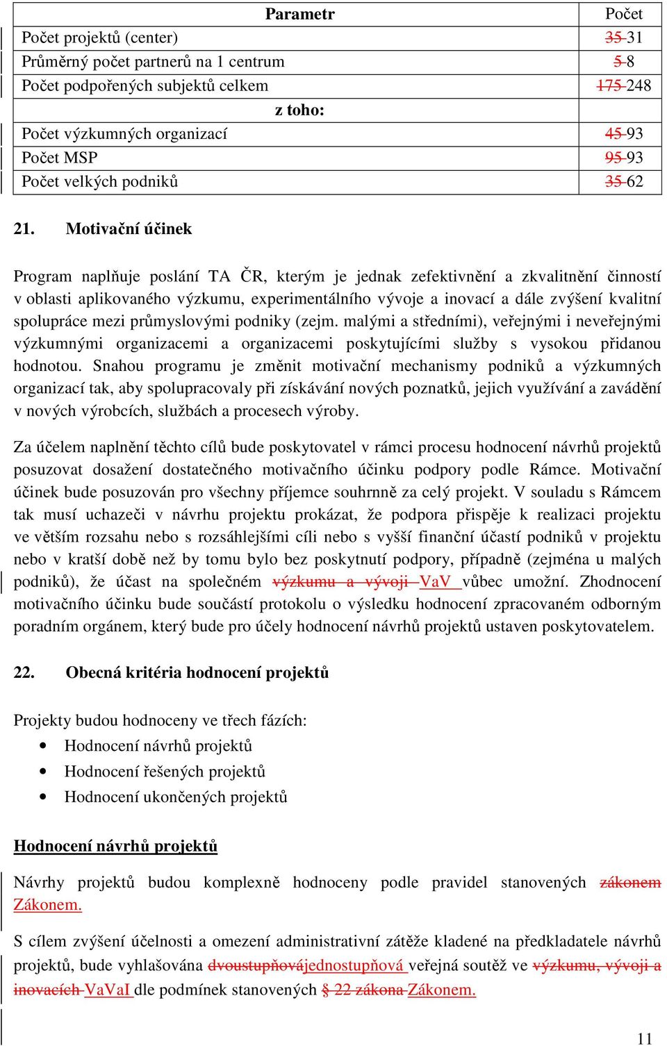 Motivační účinek Program naplňuje poslání TA ČR, kterým je jednak zefektivnění a zkvalitnění činností v oblasti aplikovaného výzkumu, experimentálního vývoje a inovací a dále zvýšení kvalitní