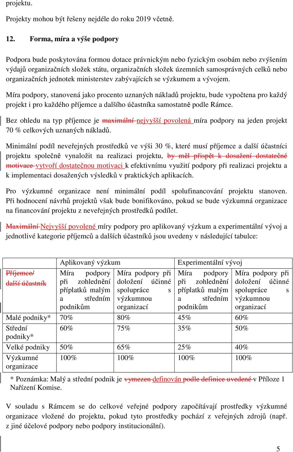 nebo organizačních jednotek ministerstev zabývajících se výzkumem a vývojem.