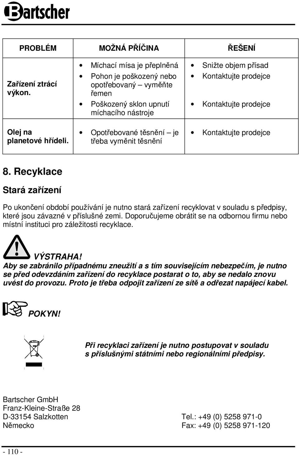 prodejce Kontaktujte prodejce Kontaktujte prodejce 8.