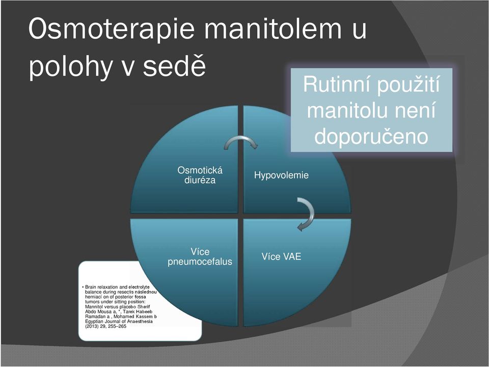 následnou herniací on of posterior fossa tumors under sitting position: Mannitol versus placebo