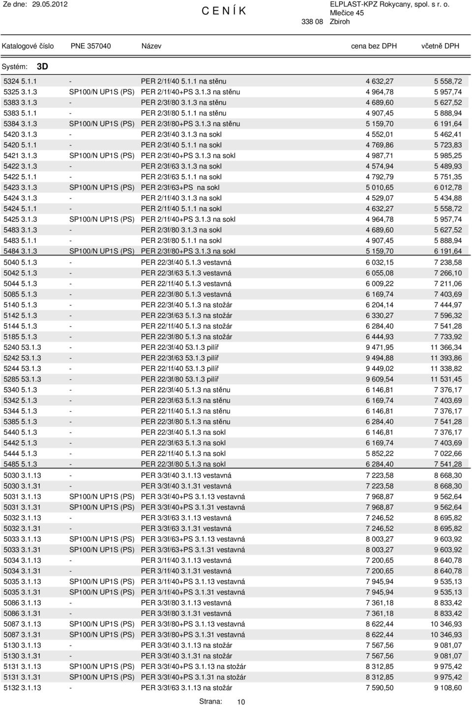 1.1 na sokl 4 769,86 5 723,83 5421 3.1.3 SP100/N UP1S (PS) PER 2/3f/40+PS 3.1.3 na sokl 4 987,71 5 985,25 5422 3.1.3 - PER 2/3f/63 3.1.3 na sokl 4 574,94 5 489,93 5422 5.1.1 - PER 2/3f/63 5.1.1 na sokl 4 792,79 5 751,35 5423 3.