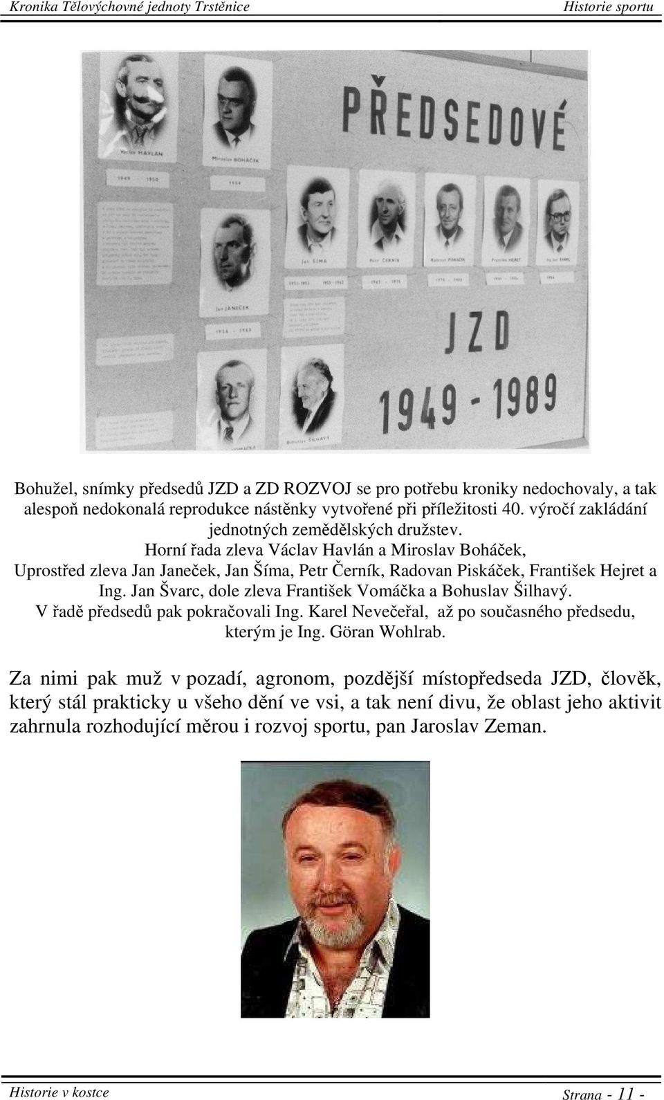 Horní řada zleva Václav Havlán a Miroslav Boháček, Uprostřed zleva Jan Janeček, Jan Šíma, Petr Černík, Radovan Piskáček, František Hejret a Ing.