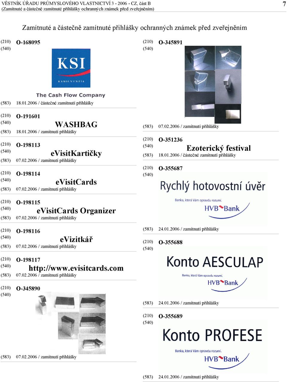 2006 / částečné zamítnutí přihlášky O-191601 