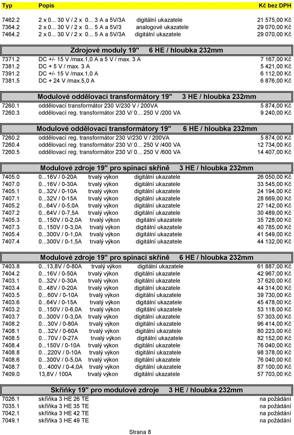 5,0 A 6 876,00 Kč Modulové oddělovací transformátory 19" 7260.1 oddělovací transformátor 230 V/230 V / 200VA 5 874,00 Kč 7260.3 oddělovací reg. transformátor 230 V/ 0.